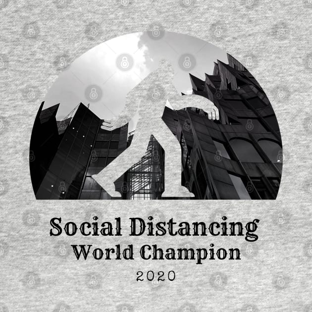 Social Distancing World Champion T-Shirt by Vapison